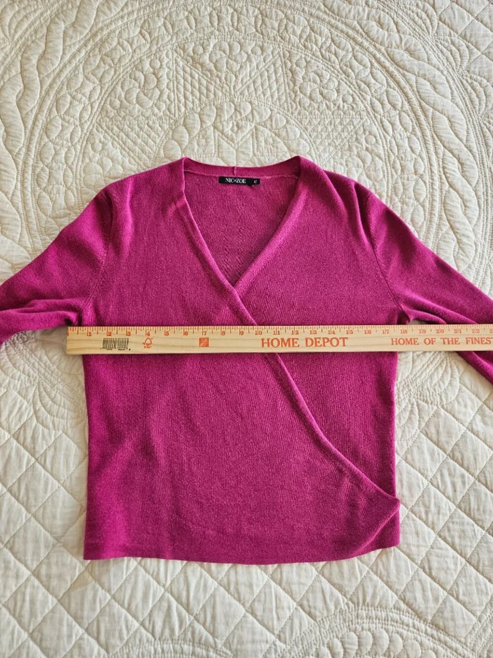 NIC+ZOE Women's Deep Pink Wrap Sweater - Size Petite PS